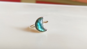 Meilleure vente véritable 925 argent Sterling Labradorite demi-lune bagues en pierre originale à la main en argent massif bijoux de mariage à la mode - Product Image 5