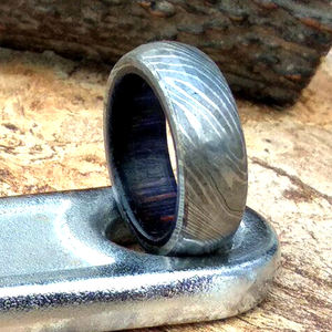 Unisex Handmade Damascus Steel <b>Ring</b> <b>Wood</b> Inlay Finish Custom Stainless Steel Knives <b>for</b> Weddings/Engagements Grade DIY <b>for</b> <b>Men</b> - Product Image 6