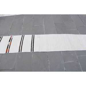 พรมขนาด 1.5x8.8 ฟุต, พรมวินเทจสไตล์ตุรกี, พรมลายนามธรรมสีขาวน้ำตาล - Product Image 2
