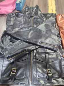 Chaqueta vaquera de cuero estilo vintage de calidad premium para hombre - Product Image 2