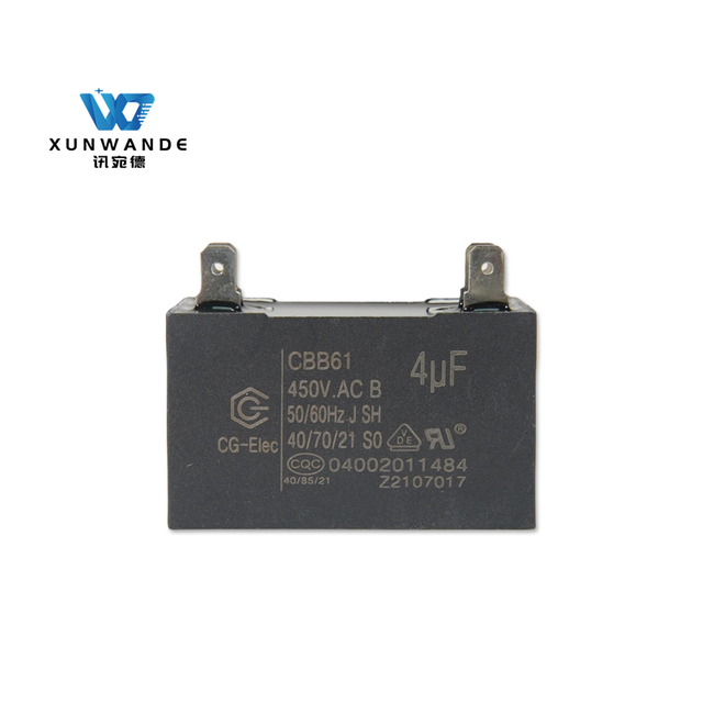 CBB61 450V 4.0UF Terminal Type Capacitor 10000 Hours 40/70/21 B-Class AC Motor Start Capacitor 450V 4.0UF Film Capacitor