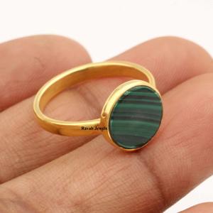 2025 haute qualité 18K plaqué or Malachite lunette solide 925 en argent Sterling éternité Vermeil fête femmes bague bijoux fins - Product Image 6