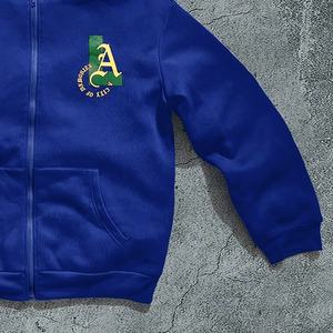 Nouveaux modèles sérigraphié en soie sweat à capuche zippé hommes hiver Streetwear surdimensionné ajustement léger sweat à capuche - Product Image 5