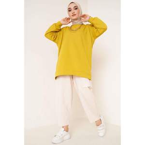 Tunique unie à deux fils vert huile - Product Image 1