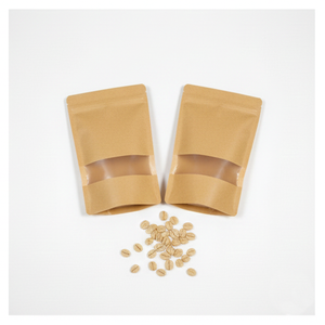 Bolsa de Papel Biodegradable con Revestimiento para Alimentos, con Ventana y Cierre, Impresión Personalizada en Existencia - Product Image 1