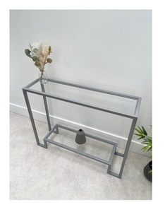 Sophisticated Metal <b>Console</b> <b>Table</b> with Contemporary Design for Upscale Living Rooms - Product Image 2