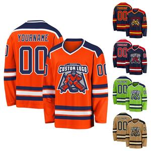 Uniformes de trabajo de manga larga para hombre de hockey sobre hielo personalizados de alta calidad con logotipo personalizado y bordado por sublimación OEM y ODM - Product Image 3