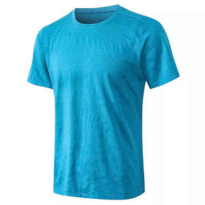 Camiseta de entrenamiento de gimnasio de alta calidad para hombre, camiseta de talla grande de algodón informal con soporte antiarrugas, logotipo personalizado, transpirable, atlético, deportivo - Product Image 5