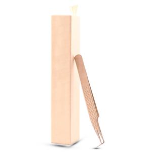 Pinzas para Extensión de Pestañas de Acero Inoxidable de Grado Quirúrgico con Punta Puntiaguda, Color Oro Rosa, Pinzas Individuales para Pestañas con su Logotipo - Product Image 1