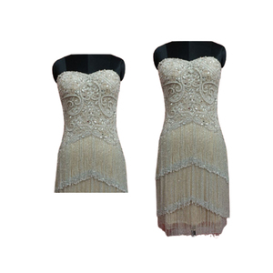 ชุดราตรียาวถึงเข่าสำหรับผู้หญิง,แบบแขนกุดแบบเกาะอกดีไซน์ล่าสุด - Product Image 5