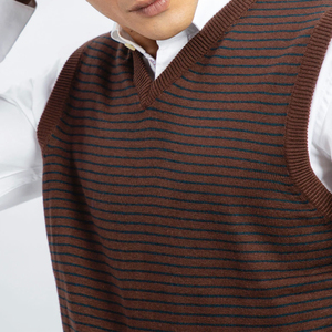 เสื้อสเวตเตอร์ถักแขนกุดลำลองสำหรับผู้ชายเสื้อสเวตเตอร์ถัก100% สีพื้นเสื้อสเวตเตอร์ขนสัตว์2026 - Product Image 2