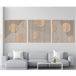 Superior Best Quality Wood Panel Abstract Wall Art Black Finished Square MDF Laser Cutting For Home Back Interior Decoration - Product Image 4