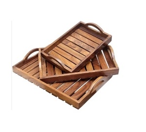 New Arrival ELEGANT DESIGNS Vintage Simple Stylish Wooden Serving <b>Tray</b> <b>Handle</b> Handmade Tea Coffee Serving Unique Irregular - Product Image 6