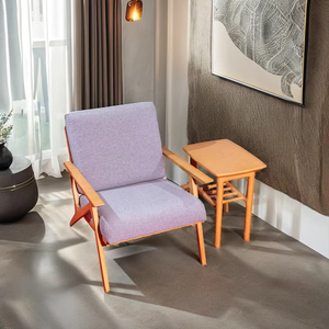 Milieu du siècle moderne Durable en bois chaise longue Table d'appoint ensemble maison salon appartement hôtel Villa loisirs Style meubles - Product Image 1