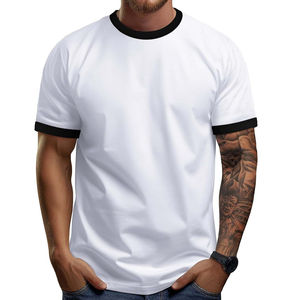 Nueva Camiseta de manga corta con timbre transpirable de la mejor calidad para hombre, camiseta con timbre holgada de algodón Premium Lisa personalizada de talla grande para hombre - Product Image 5
