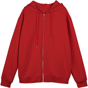 Sudadera con capucha con cremallera negra de alta calidad, ropa de calle de gran tamaño, estilo OEM, servicio al por mayor, talla grande, anticontracción - Product Image 2