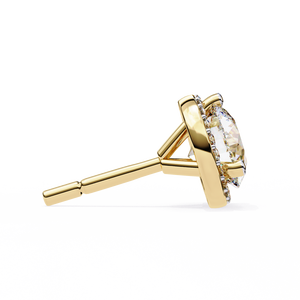 18K Gold Unique Stud and Hoop Earrings with Lab-Grown Diamond for Engagement in Rose White Yellow Gold - Product Image 4