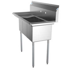 อ่างล้างจานสแตนเลสสามช่องขนาด45นิ้วสำหรับห้องครัวเชิงพาณิชย์ขนาด10x14x10 SC101410-12L3 - Product Image 4