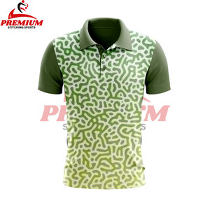 Chemises de golf pour hommes, 88% polyester, 12% élasthanne, motif dégradé, impression par sublimation, séchage rapide, coupe ajustée, élastique - Product Image 5