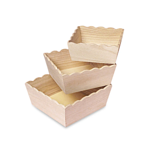Vente en gros Plateaux de rangement en bois à bords festonnés de style américain au design unique Paniers carrés Durable Taille personnalisée durable pour - Product Image 2