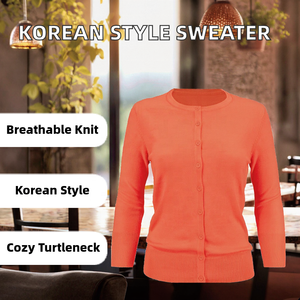 เสื้อคาร์ดิแกนไหมพรม/อะคริลิกแบบยูนิเซ็กซ์ ป้องกันขนร่วง ป้องกันรอยยับ คอวี ติดกระดุมโลโก้ด้านหน้า สำหรับผู้หญิงและผู้ชาย - Product Image 4