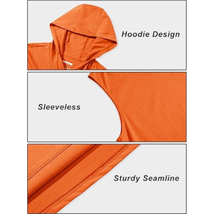 Sweat-shirt à capuche personnalisé de grande taille pour hommes, sweat-shirt sans manches de couleur unie, gilet de sport décontracté et polyvalent avec broderie pour la salle de sport - Product Image 5