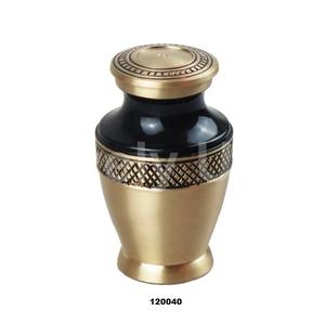 โกศสำหรับผู้ใหญ่ของชำร่วยทำจากทองเหลืองสีบรอนซ์และสีดำพร้อมถุงกำมะหยี่ฟรี - Product Image 1