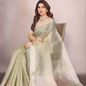 Atractiva Colección de Saris Tradicionales con Bordado Jacquard para Mujeres Indias, para Bodas y Fiestas, con Trabajo de Lentejuelas Bordadas - Product Image 1