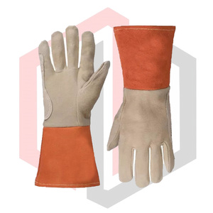 Gants en cuir résistants aux hautes températures, texture lisse, poignet en tricot, doublure thermique radieuse, protection anti-chaleur, résistant aux déchirures - Product Image 5