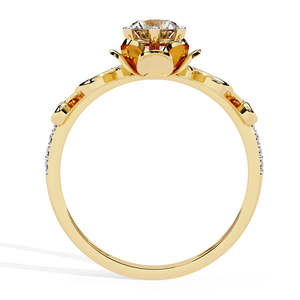 Bague élégante en diamant de laboratoire rond de style couronne royale pour femme, cadeau de fiançailles, de mariage ou d'anniversaire - Product Image 2