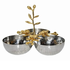 Bols de service classiques jetables en aluminium décoratifs pour la maison et le restaurant avec poignée florale feuillue - Product Image 2