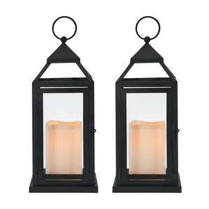 Awesome Decorative Iron Metal and Glass Black Candle <b>Lantern</b> for <b>Indoors</b> and Outdoors Decorative Hanging <b>Lanterns</b> - Product Image 4