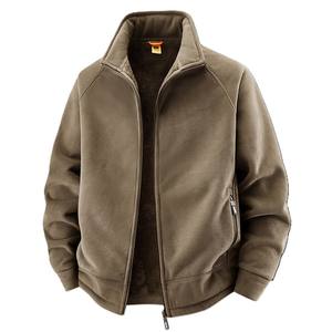 OEM Factory Custom Fleece Cardigan Mens 2026 Autumn Winter Zip Up Casual Sports Loose Fit <b>Sweatshirt</b> Jacket - Product Image 2