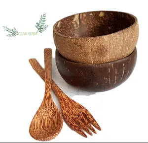 자연스럽고 친환경적인 코코넛 껍질 그릇/지속 가능한 대안과 자연의 우아함.