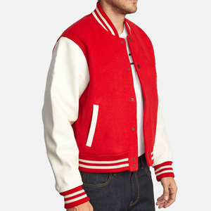 Chaquetas bomber de lana para hombre, estilo Letterman, a prueba de viento, con parche bordado con logotipo personalizado, unisex, nuevas, 2026. - Product Image 1