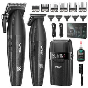 Kit de Coiffure Professionnel 3-en-1 pour Hommes – Tondeuse, Tondeuse de Précision et Rasoir Électrique Sans Fil 9000 tr/min – Alimenté par Batterie - Product Image 3