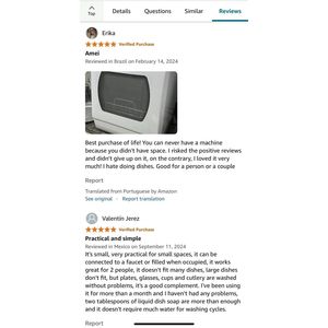 Hermitlux portatile piano di lavoro lavastoviglie 5 programmi incorporati in acciaio inox per uso domestico tipo di presa - Product Image 2