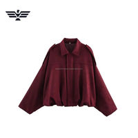Blouson court pour femme printemps-automne, col rabattu, respirant, couleur unie, fermeture éclair avant, léger, décontracté, en daim