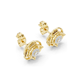 Boucles d'oreilles en diamant de laboratoire 0,096 CT pour femmes, clarté VVS-VS EF, or 18 carats, 14 carats, 10 carats et argent 925, or rose, or jaune, or blanc - Product Image 6
