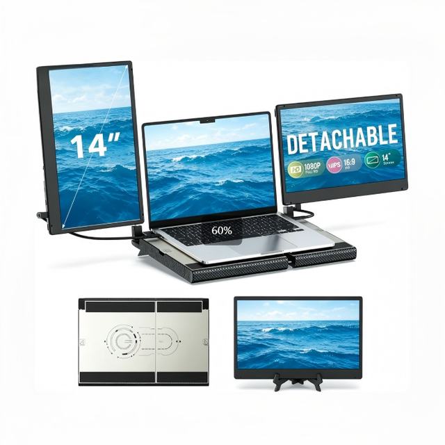 14 Inch Portable Screen Portable Monitor for Travel Dual Monitor Laptop Lcd Curved Monitor IPS Travel Monitor