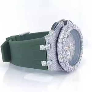 Relojes deportivos de negocios con movimiento automático de lujo para hombres y mujeres, acero inoxidable VVS Moissanite, esfera de cristal, estilo Hip Hop - Product Image 5