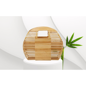 กระเป๋าถือไม้ไผ่ขนาดกำหนดเองของผู้ผลิตในเวียดนามจัดส่งรวดเร็วหัตถกรรมเครื่องจักสานที่มีรูปแบบกลมใช้งานได้หลากหลาย - Product Image 3