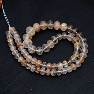 Cuentas Redondas Facetadas de Cuarzo Rutilado Dorado AAA+ de 6mm-11mm, Piedras Preciosas Naturales de Rutilo Dorado, Cuentas Facetadas Sueltas para la Fabricación de Joyas - Product Image 2