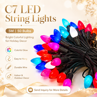 Guirlande lumineuse de Noël multicolore de 15 m avec 50 ampoules LED, clignotante, connectable, pour intérieur et extérieur, éclairage décoratif