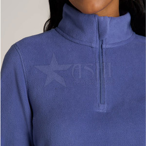 Sudadera con capucha y cremallera 1/4 personalizada para mujer de alta calidad Waffle Fleece Casual sudadera de peso pesado en blanco sudadera gruesa - Product Image 3