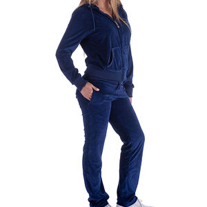 Conjunto Deportivo de Terciopelo para Mujer, Invierno, Color Sólido, Cómodo, Estilo Urbano, Sudadera, Pantalones Deportivos, Transpirable - Product Image 2