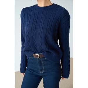Maglione Blu Navy <span class=keywords><strong>con</strong></span> Dettaglio Intrecciato - Product Image 2
