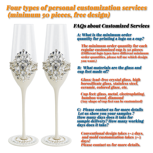 Set Gelas <span class=keywords><strong>Champagne</strong></span> dan Pisau Kue Berlapis Berlian Buatan Tangan yang Elegan untuk Pernikahan - Product Image 6