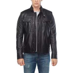 Chaqueta de cuero de invierno de nuevo diseño interior cálido Chaqueta de cuero de piel de cordero auténtica para hombre Chaqueta de cuero de piel ajustada - Product Image 1