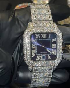 Vvs Moissanite Diamant Montre Attrayant Hip Hop En Acier Inoxydable Diamant Montre Personnalisée Montre Mécanique pour Hommes - Product Image 5